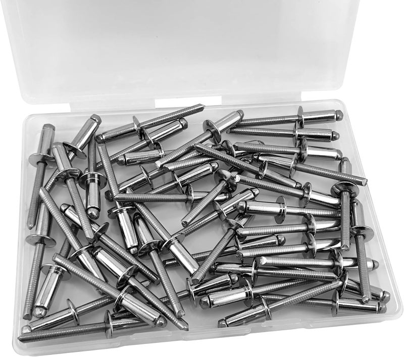 ALLCLEAN 45 Pcs 1/4" x 5/8" Stainless Steel Blind Pro Rivets,6.4 x 16mm Pop Rivets,Stainless Steel Grip and Stainless Steel Mandrel - Image 5
